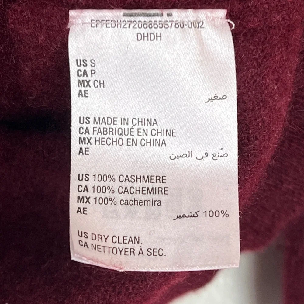 Charter Club Luxury Burgundy 100% Cashmere V-Neck Sweater Womens Small Old Money